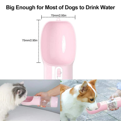 Portable Dog & Cat Water Bottle with Food Storage